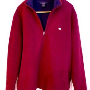 Red Brooks Brothers Quarter Zip Fleece